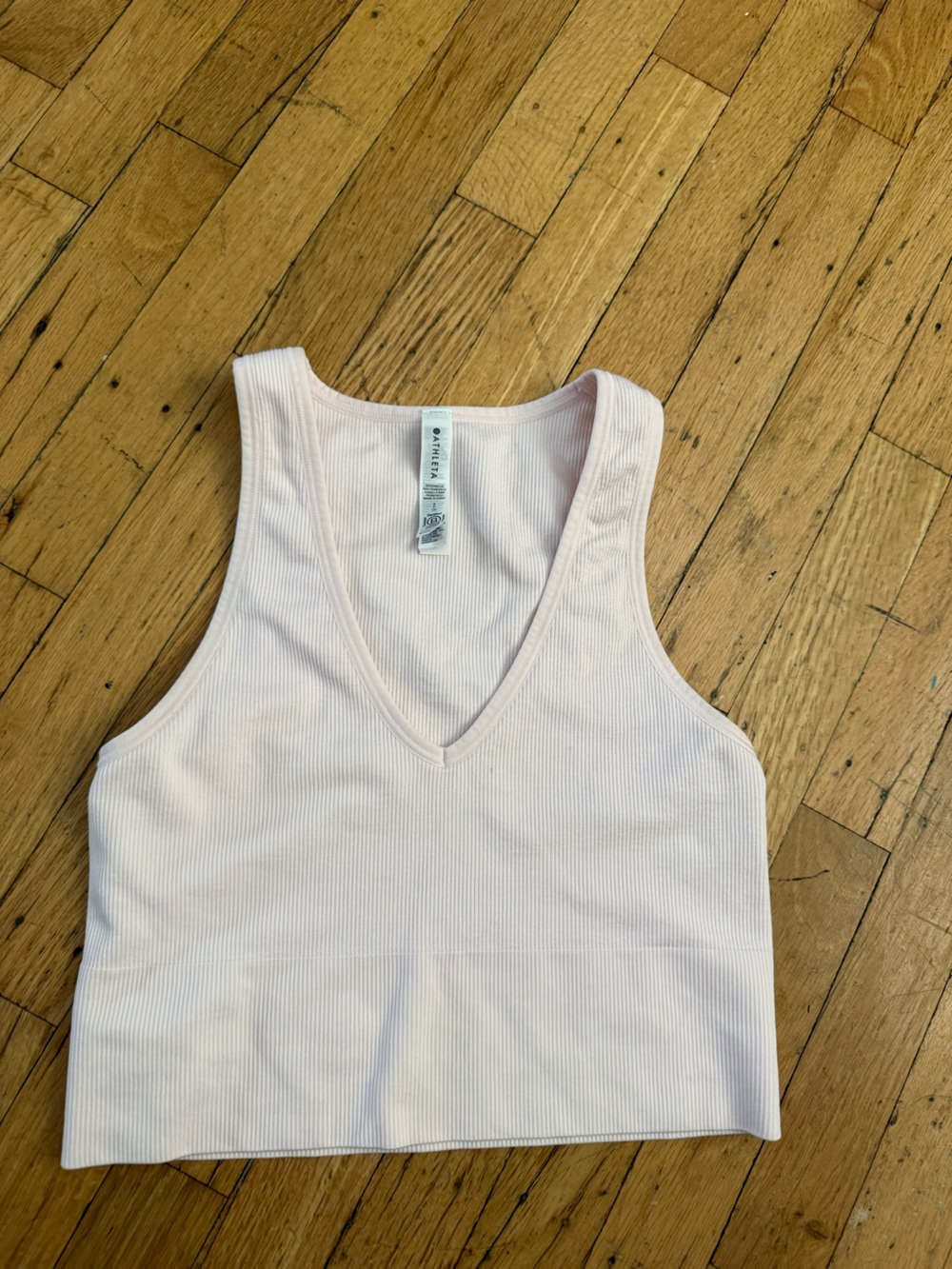 Athleta Pale Pink Ribbed Scoop Tank